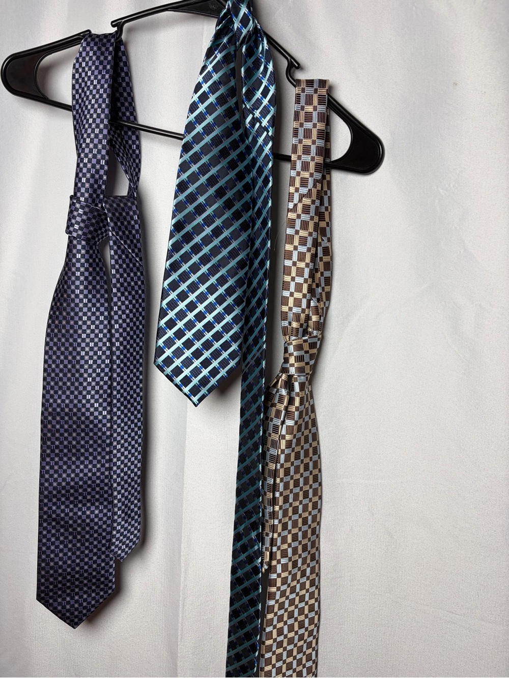 Classic Men's Necktie Set - Blue, Teal, and Brown Patterned Ties